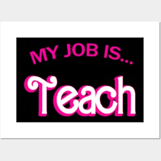 Retro School Humor  Teacher  My Job Is Teach Posters and Art